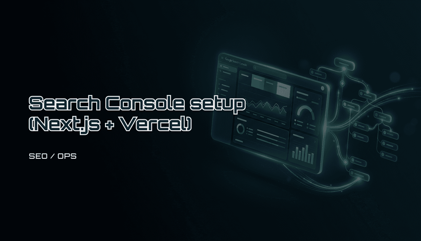 Google Search Console setup for Next.js + Vercel: fastest verification + sitemap checklist