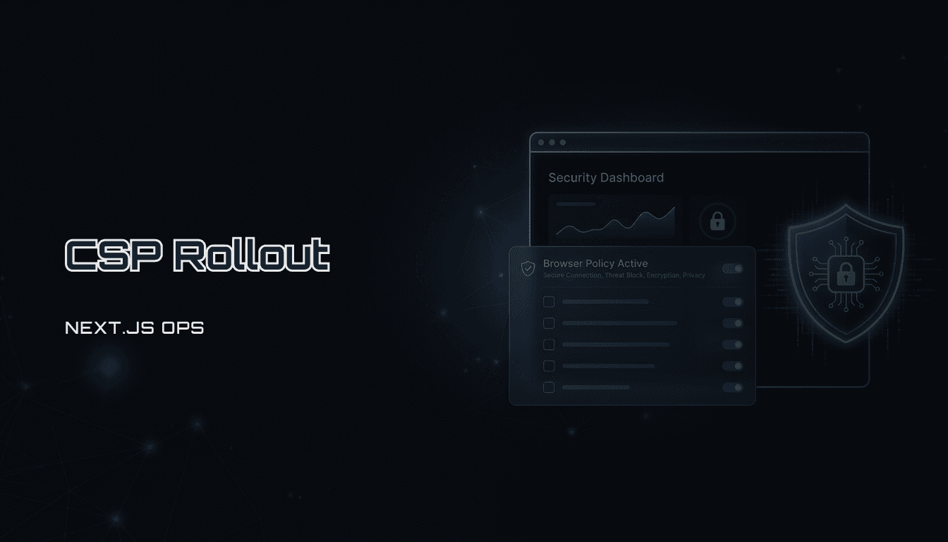 Next.js CSP rollout: how to ship Report-Only without breaking auth/analytics (checklist)