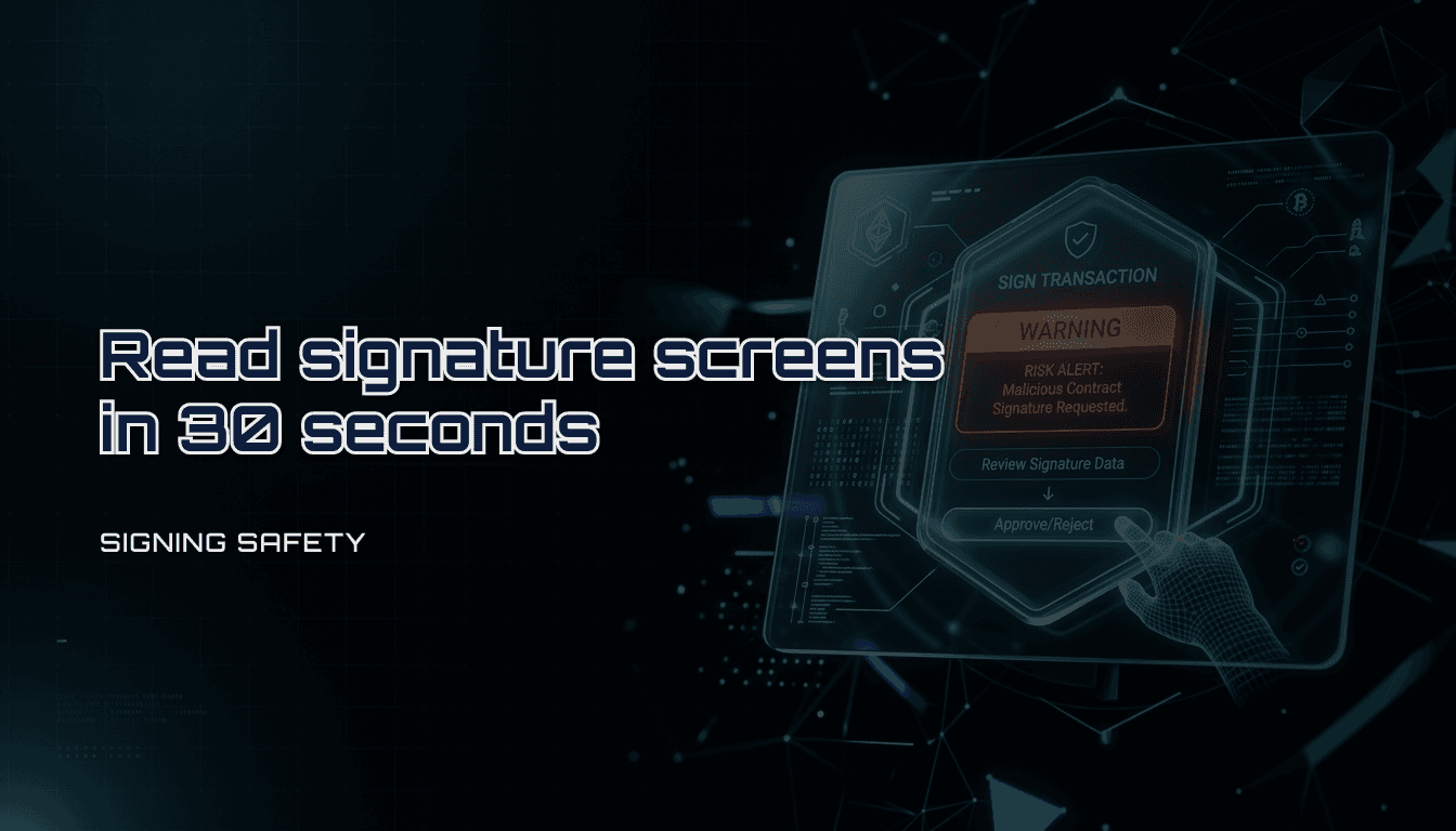 Read wallet signing screens (Web3): a 30-second checklist to avoid permission traps