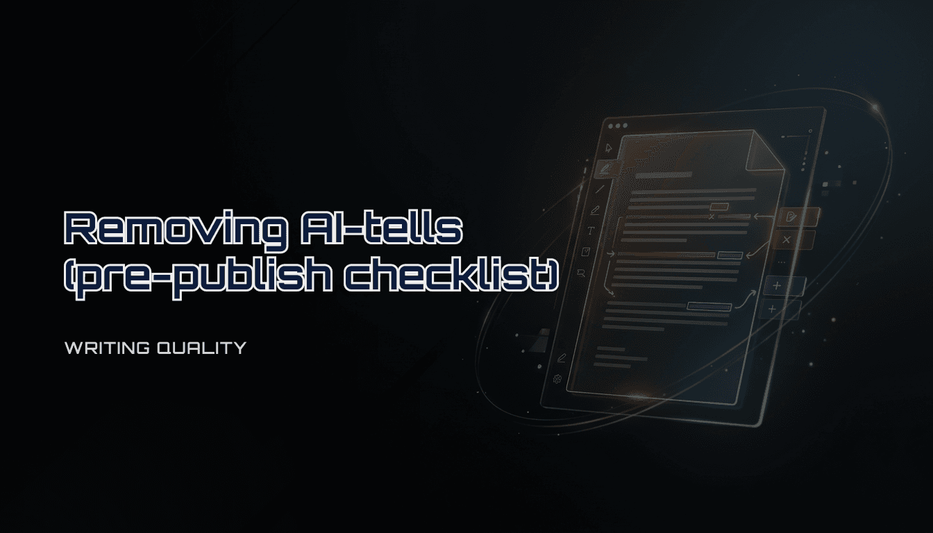 Remove AI-tells checklist (AI writing): how to make LLM-assisted content publishable