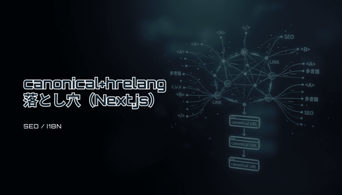 Next.js多言語のcanonical/hreflang｜言語跨ぎcanonicalを防ぐ実務チェックリスト