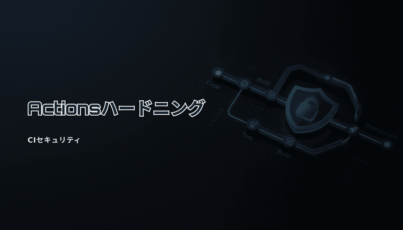 GitHub Actionsハードニング｜CIを攻撃面にしないチェックリスト（permissions / SHA pin / PRイベント）