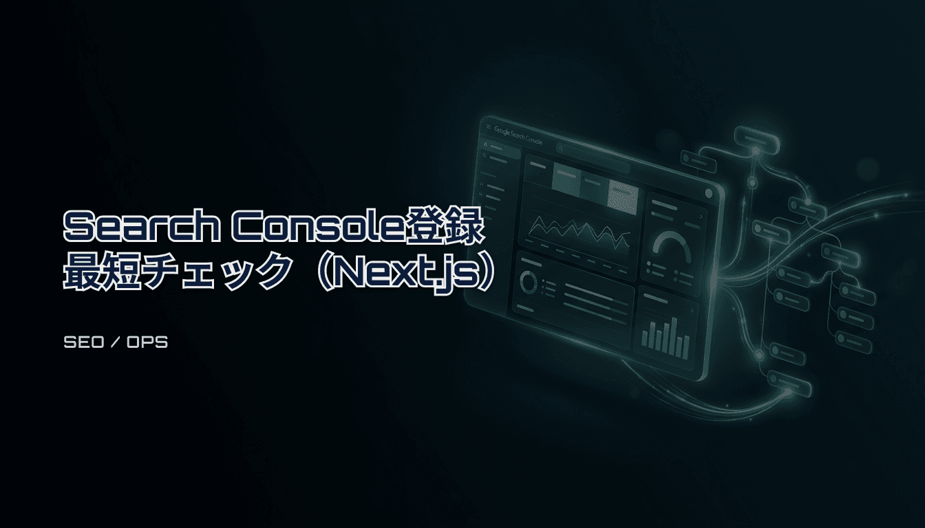 Google Search Console登録（Next.js + Vercel）｜最短の所有権確認とサイトマップ送信チェックリスト