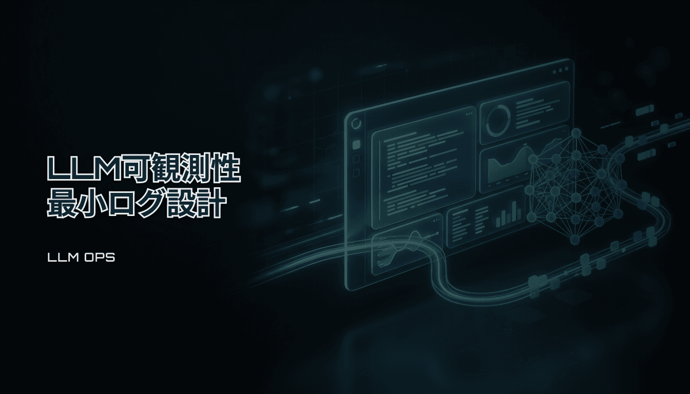 LLM可観測性（Observability）最小ログ設計チェックリスト｜AIアプリの監査証跡を残す（2026）
