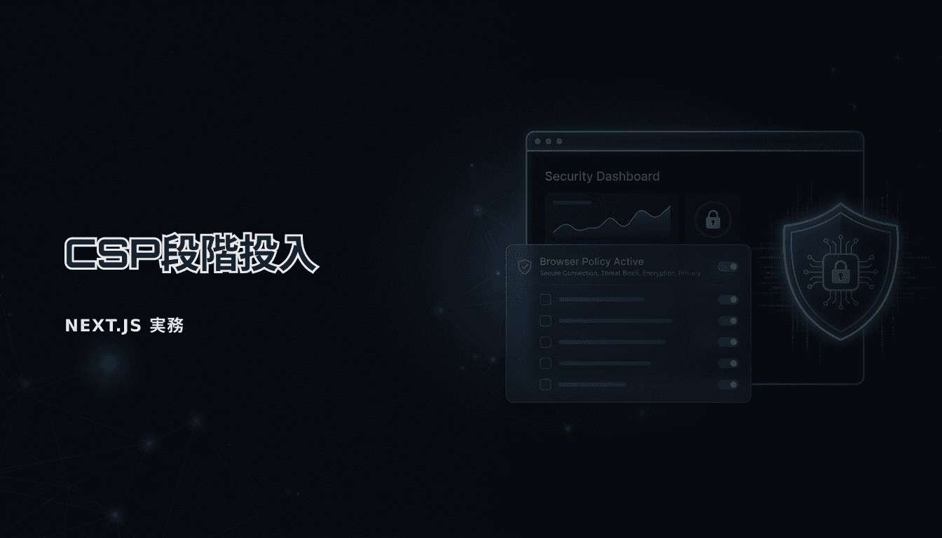Next.jsのCSP段階投入｜Report-Onlyで壊さず導入する手順（チェックリスト）