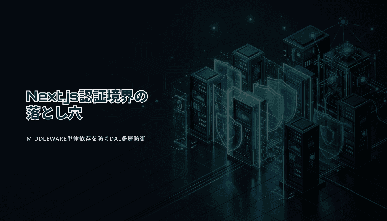 Next.jsでMiddlewareだけに認証・認可を頼ってはいけない理由と安全な境界設計