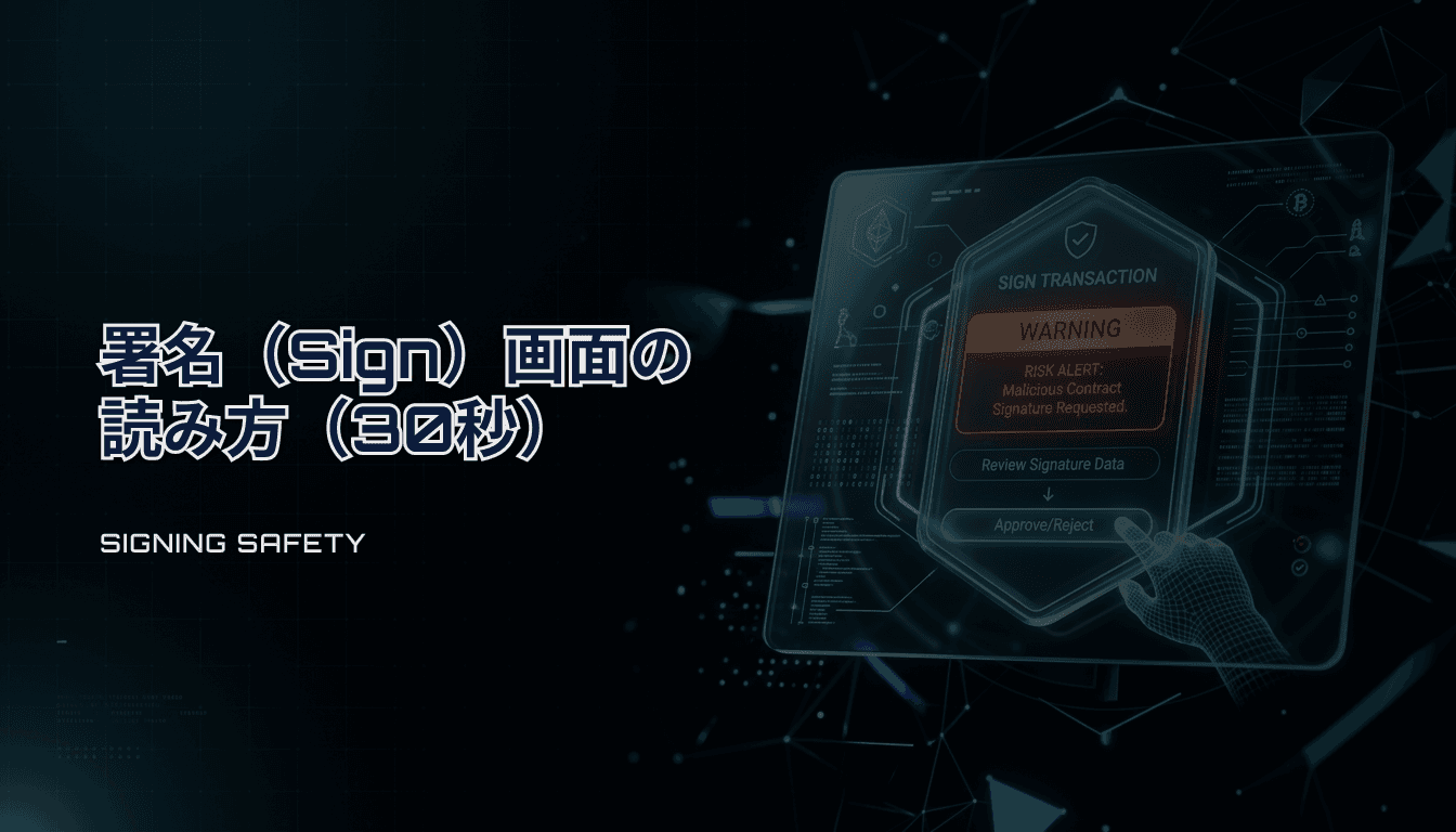 署名（Sign）画面の読み方｜Approve/Permit/NFT全権限を30秒で判別するチェックリスト