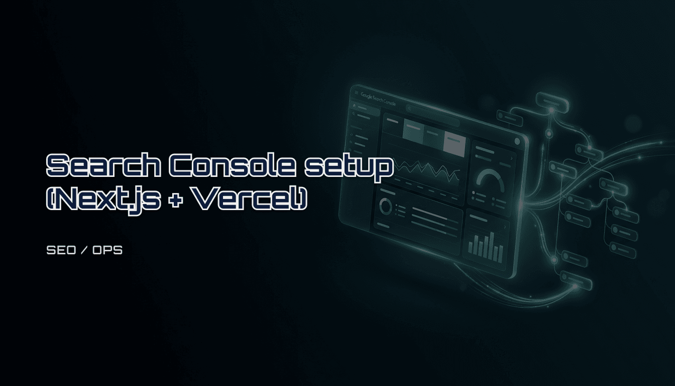 Google Search Console setup for Next.js + Vercel: fastest verification + sitemap checklist
