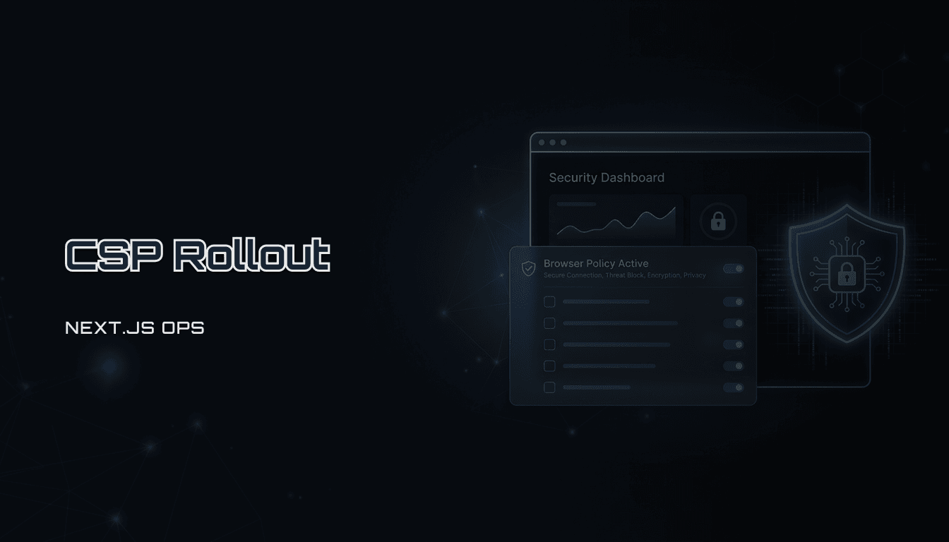Next.js CSP rollout: how to ship Report-Only without breaking auth/analytics (checklist)