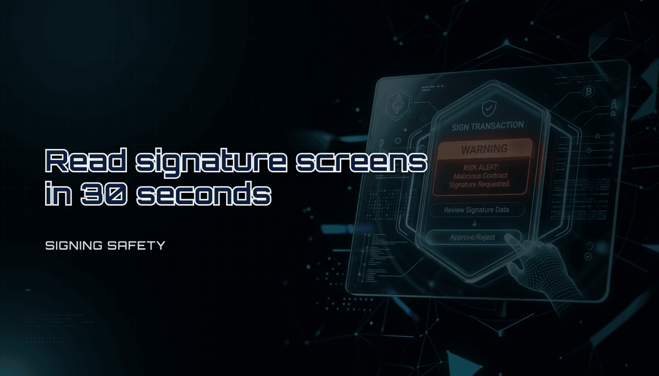 Read wallet signing screens (Web3): a 30-second checklist to avoid permission traps