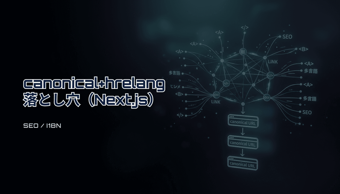 Next.js多言語のcanonical/hreflang｜言語跨ぎcanonicalを防ぐ実務チェックリスト