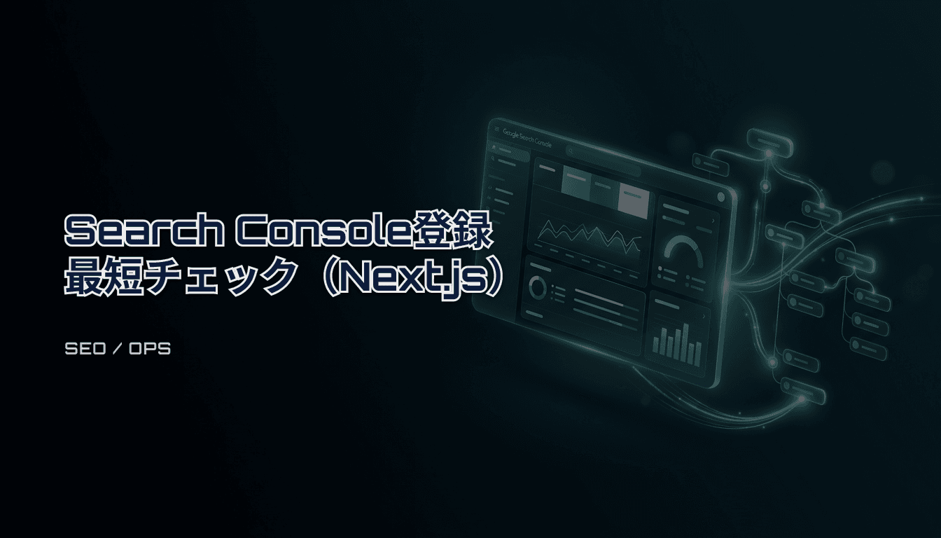 Google Search Console登録（Next.js + Vercel）｜最短の所有権確認とサイトマップ送信チェックリスト