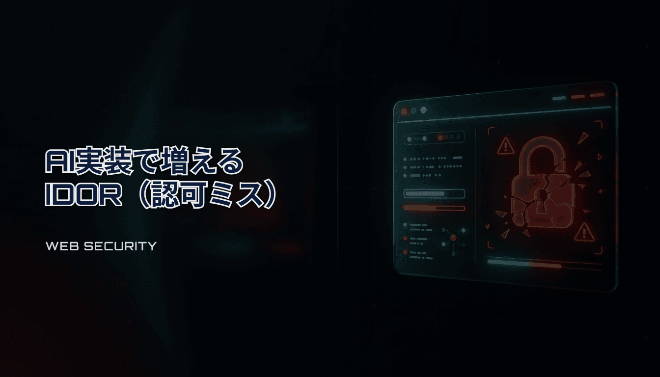 AIで作ったWebアプリが一番やらかす：IDOR（認可ミス）を出荷前に潰す手順