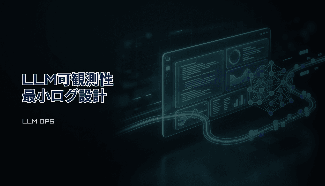 LLM可観測性（Observability）最小ログ設計チェックリスト｜AIアプリの監査証跡を残す（2026）