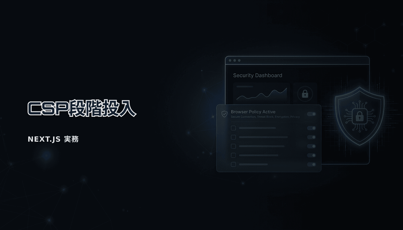 Next.jsのCSP段階投入｜Report-Onlyで壊さず導入する手順（チェックリスト）