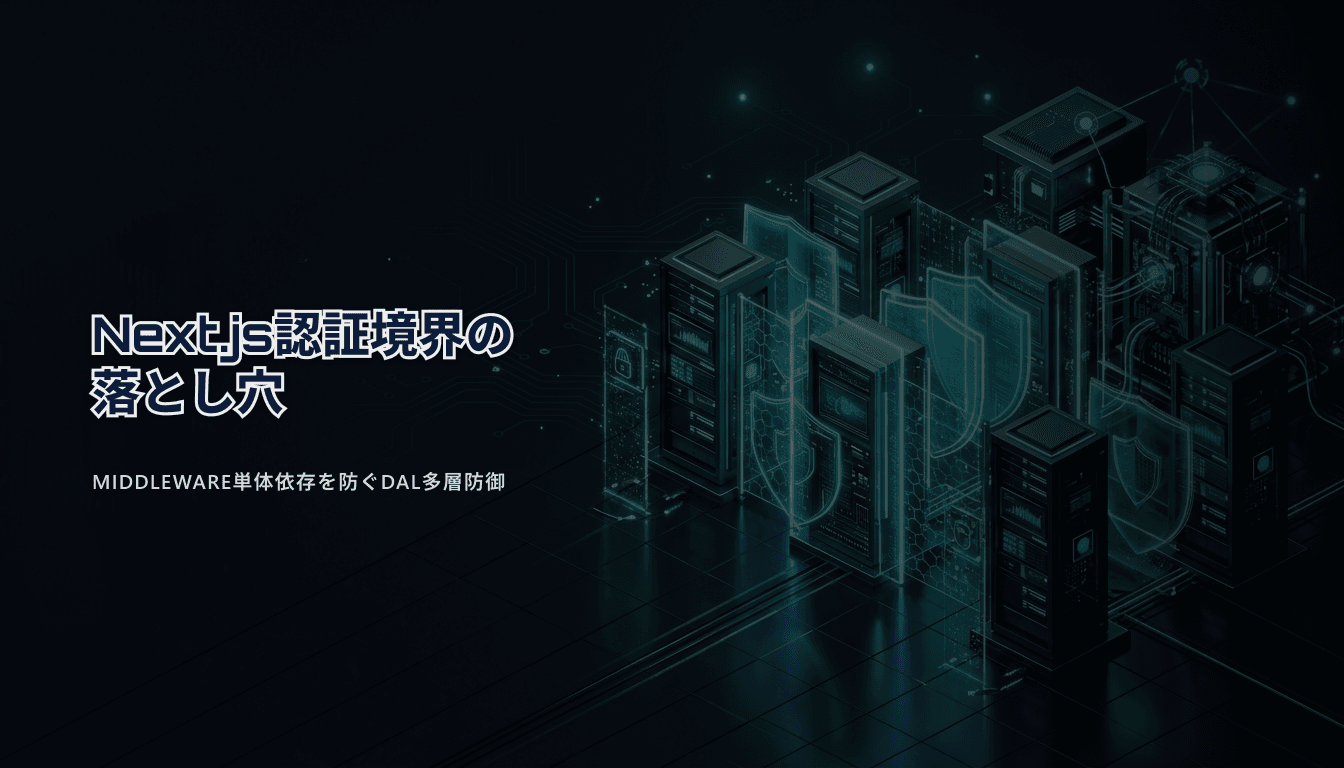 Next.jsでMiddlewareだけに認証・認可を頼ってはいけない理由と安全な境界設計