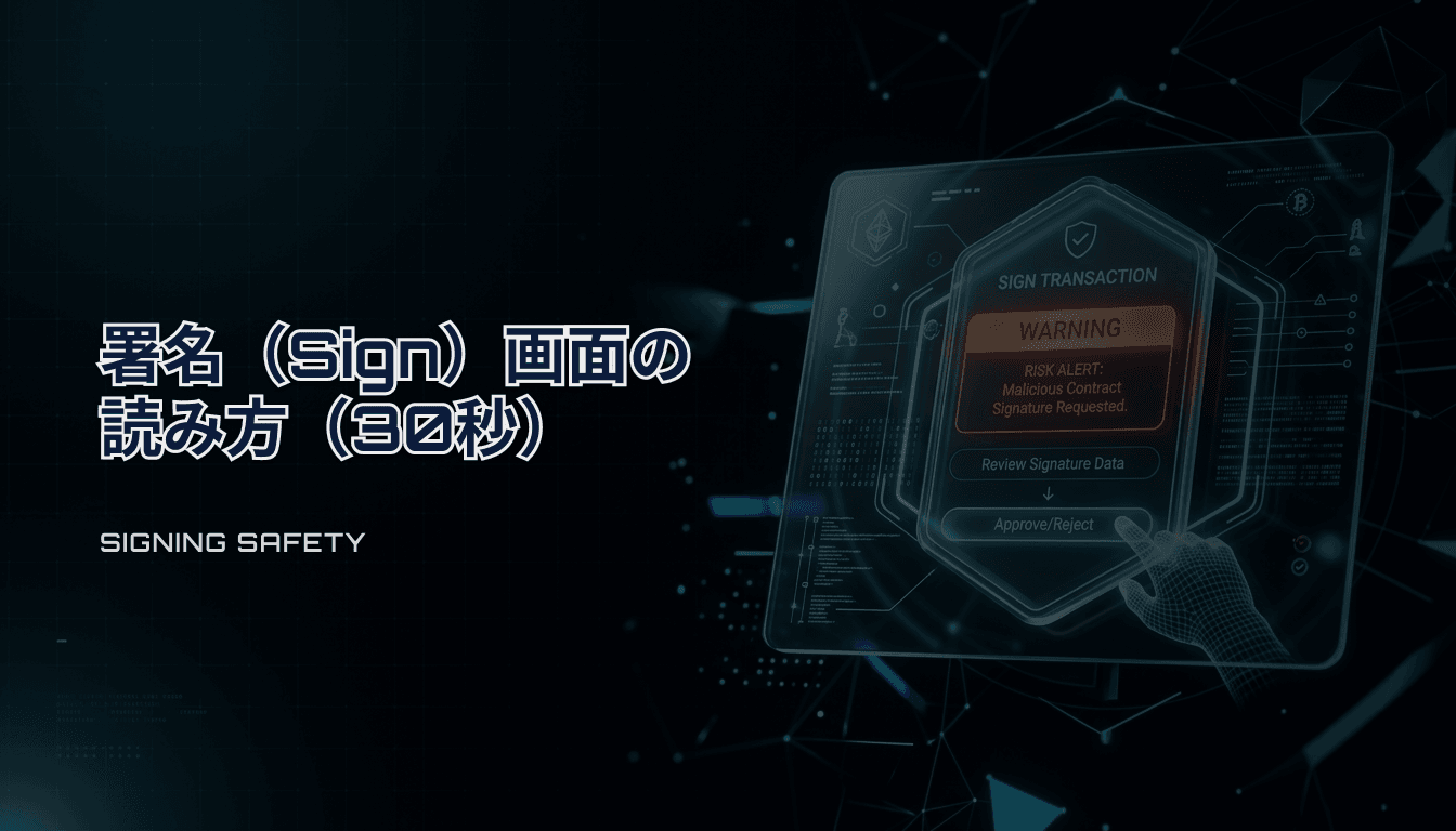 署名（Sign）画面の読み方｜Approve/Permit/NFT全権限を30秒で判別するチェックリスト